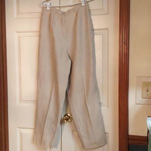Women's size 10 fully lined linen contemporary pants with belt loops
